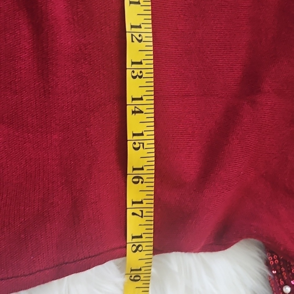 Cato Maroon Sweater Dress with Sequin and Pearl Long Sleeves NWOT - Picture 14 of 15